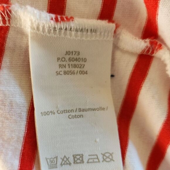 Boden Striped Ribbon Detail Love Long Sleeve Tee Size 10 - Picture 6 of 6